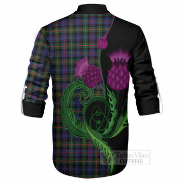 Fleming Tartan Ghillie Shirt Traditional Scottish Thistle