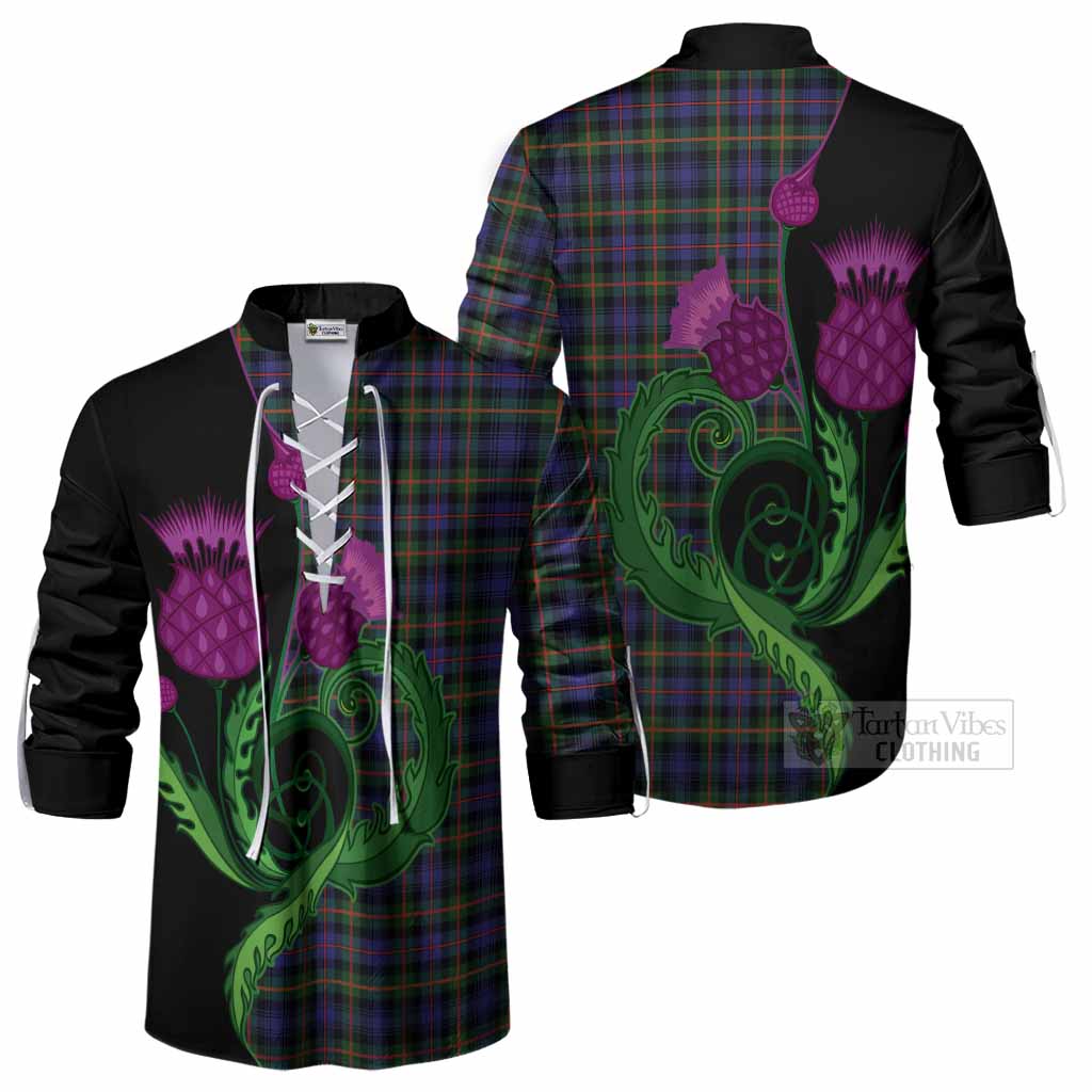 Fleming Tartan Ghillie Shirt Traditional Scottish Thistle