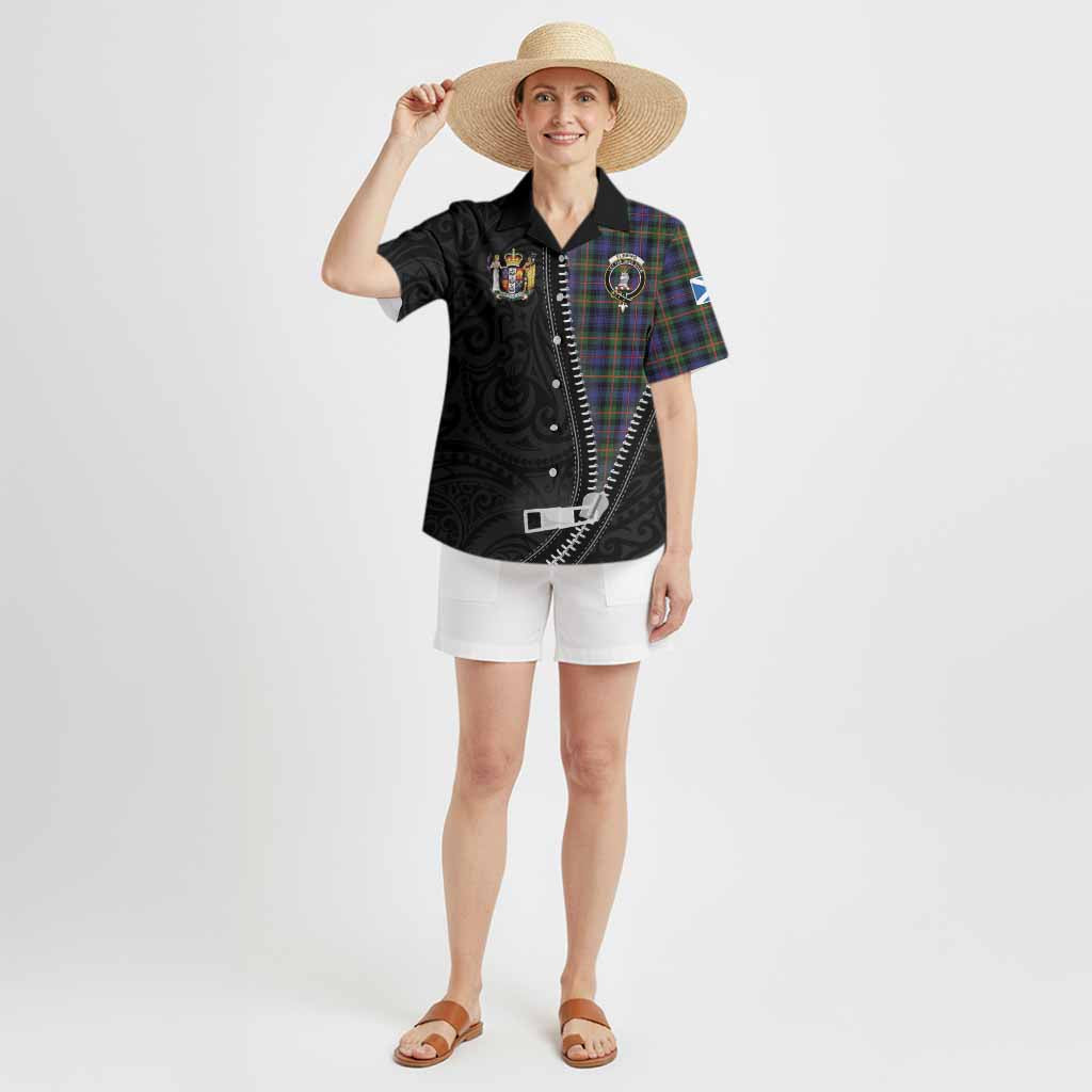 Fleming Tartan Hawaiian Shirt New Zealand Pattern Unique Zipper Stylized