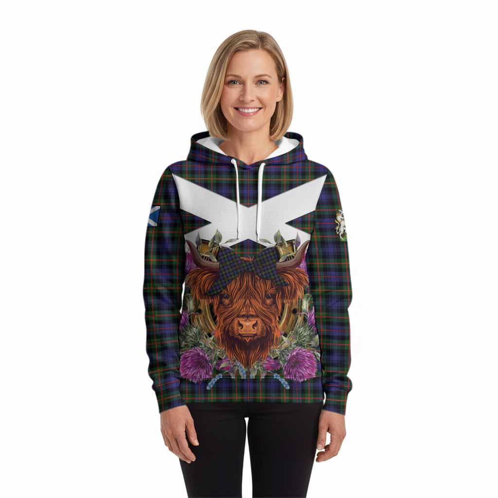 Fleming Tartan Hoodie Scottish Thistle Heilan Coo
