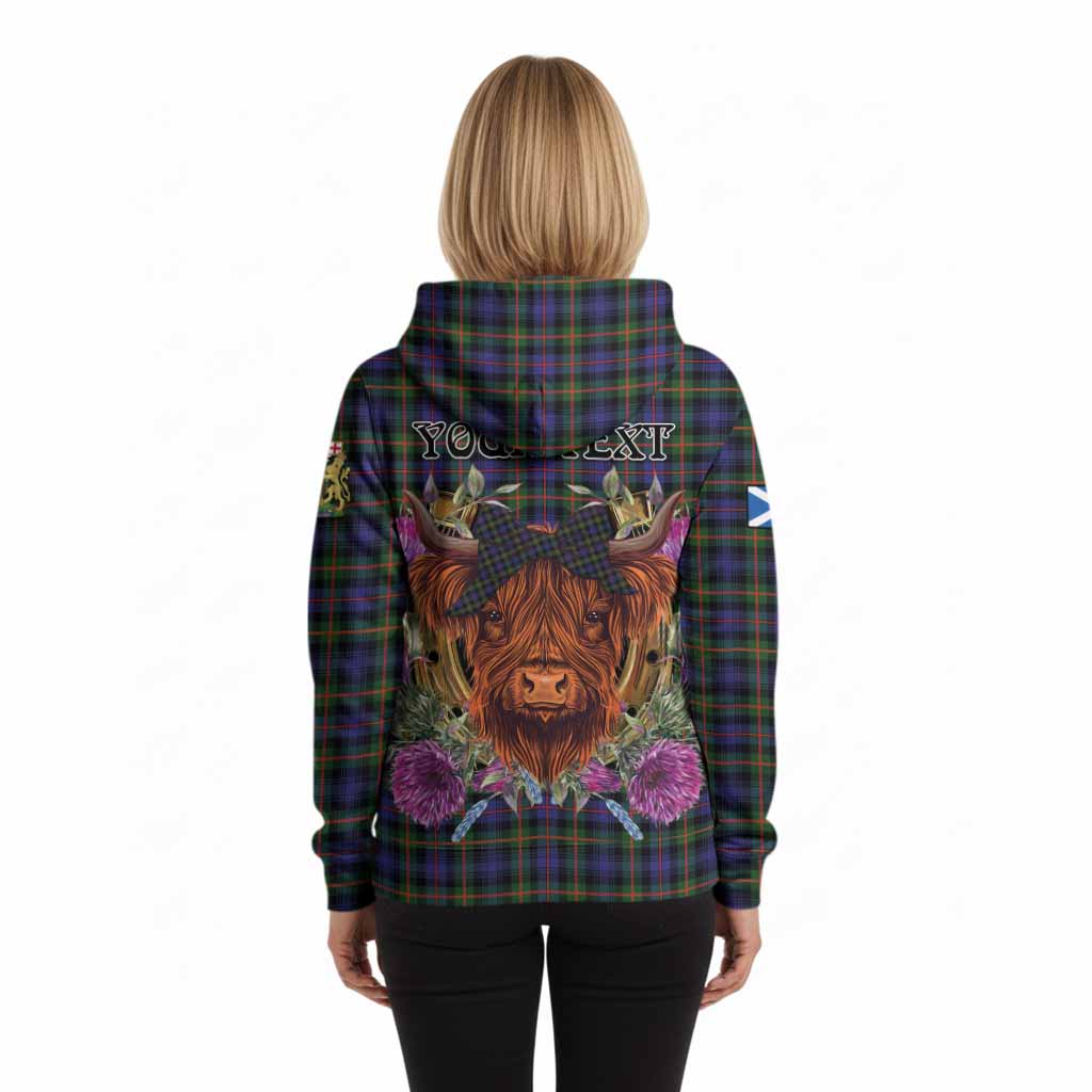 Fleming Tartan Hoodie Scottish Thistle Heilan Coo