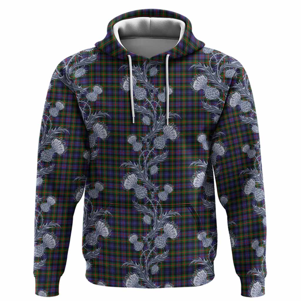 Fleming Tartan Hoodie Seamless Scottish Thistle Flowers