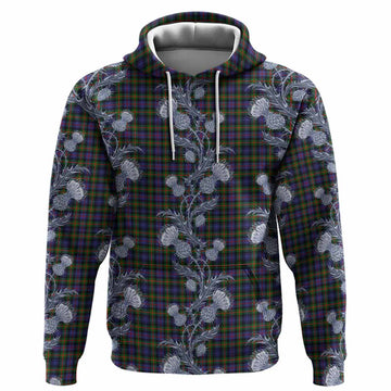 Fleming Tartan Hoodie Seamless Scottish Thistle Flowers