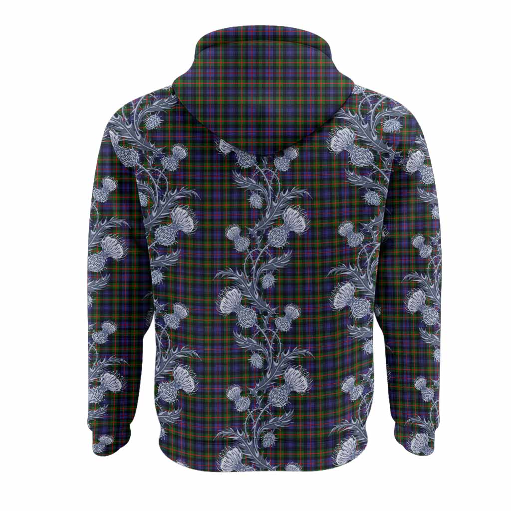 Fleming Tartan Hoodie Seamless Scottish Thistle Flowers