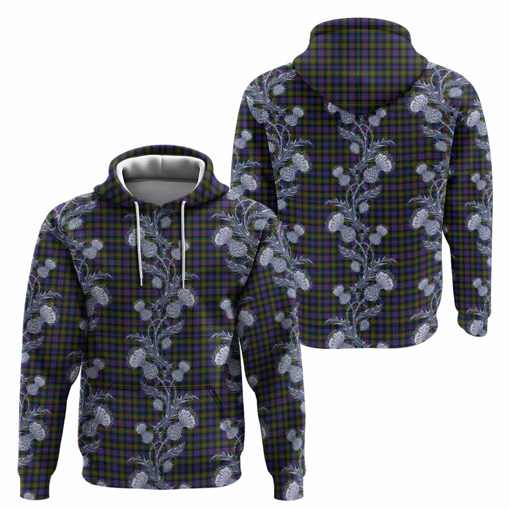 Fleming Tartan Hoodie Seamless Scottish Thistle Flowers