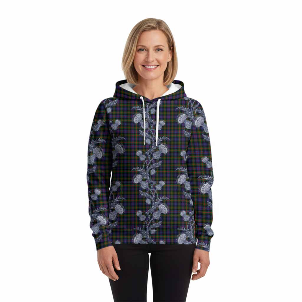 Fleming Tartan Hoodie Seamless Scottish Thistle Flowers