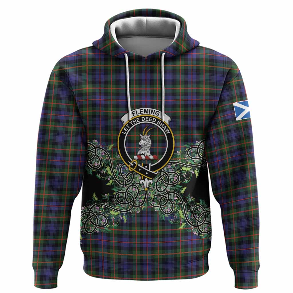 Fleming Tartan Hoodie Thistle Scottish Spirit