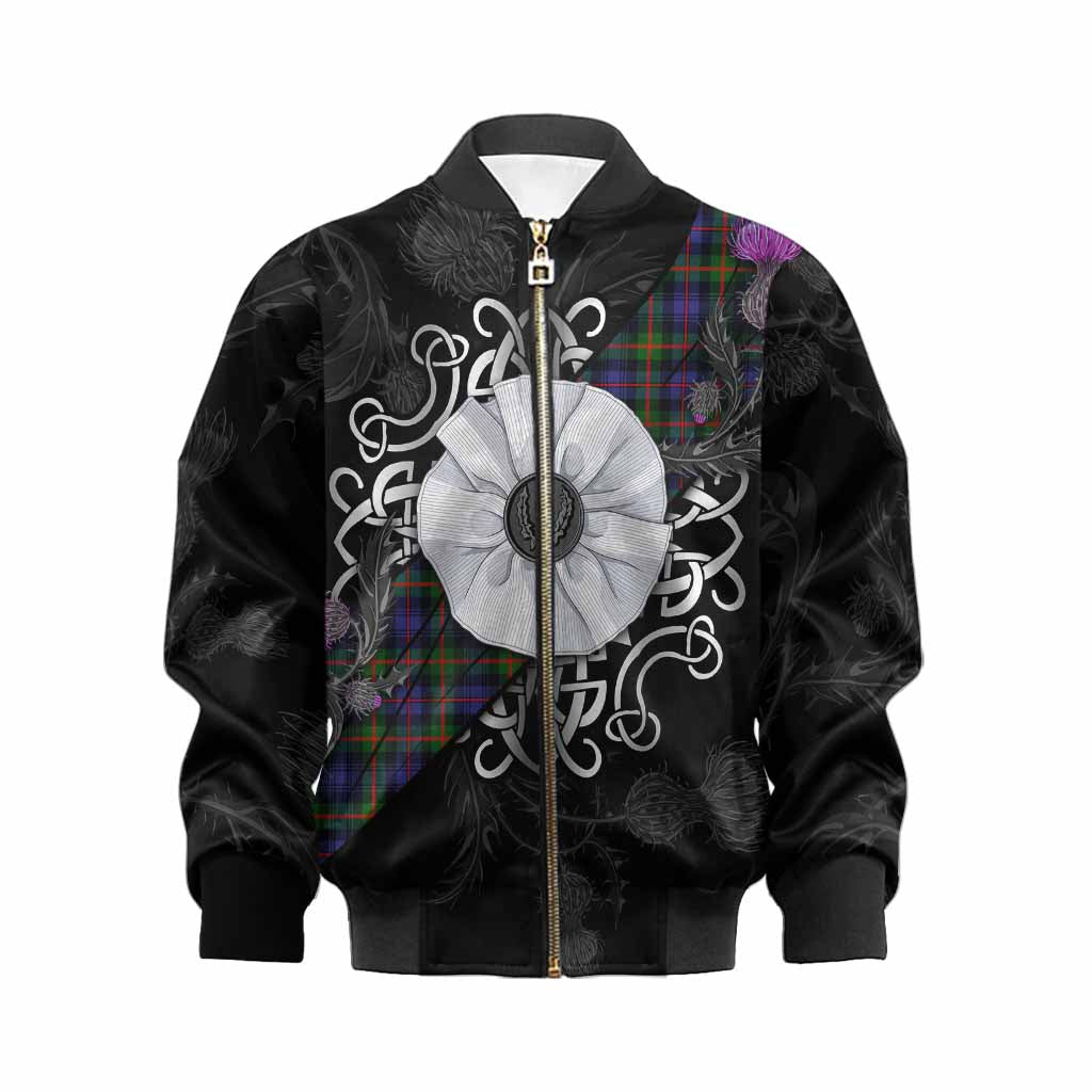 Fleming Tartan Kid Bomber Jacket Jacobite White Rose Kid XS - Tartan Vibes Clothing