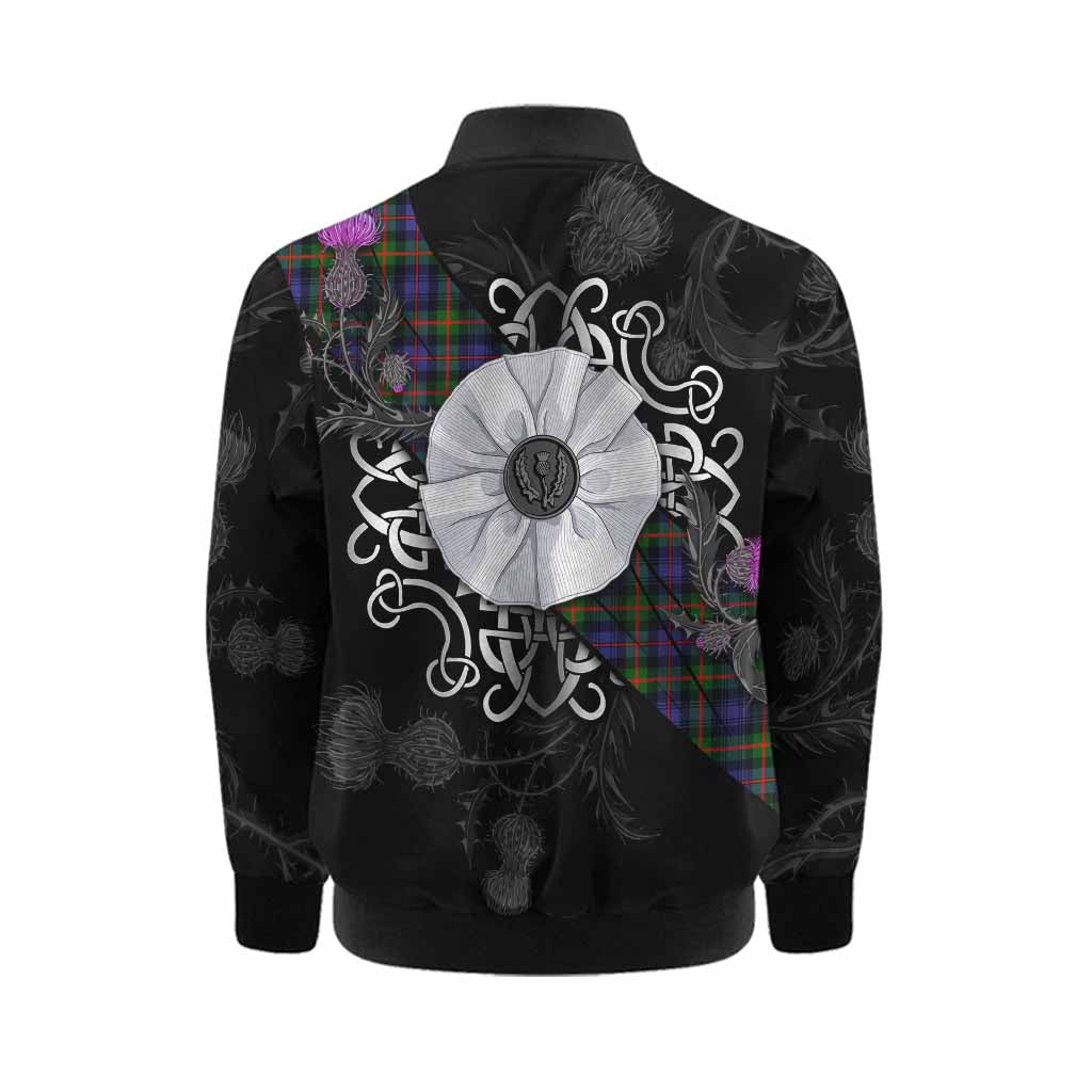 Fleming Tartan Kid Bomber Jacket Jacobite White Rose Kid - Tartan Vibes Clothing