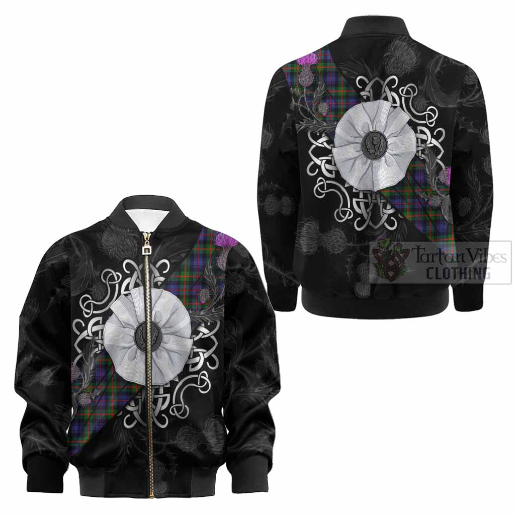 Fleming Tartan Kid Bomber Jacket Jacobite White Rose - Tartan Vibes Clothing