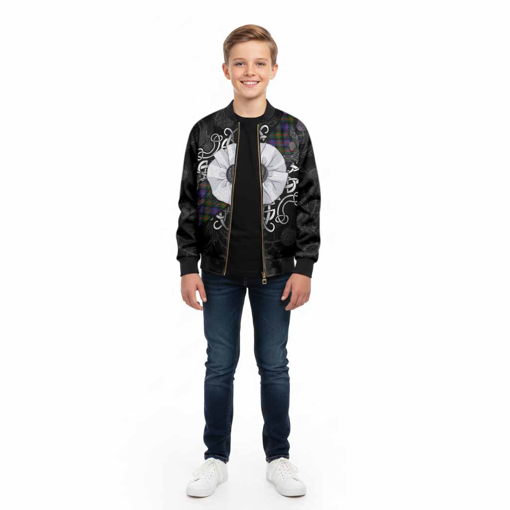 Fleming Tartan Kid Bomber Jacket Jacobite White Rose - Tartan Vibes Clothing