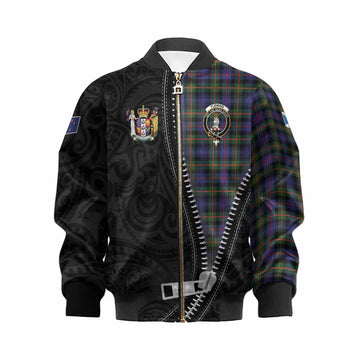 Fleming Tartan Kid Bomber Jacket New Zealand Pattern Unique Zipper Stylized