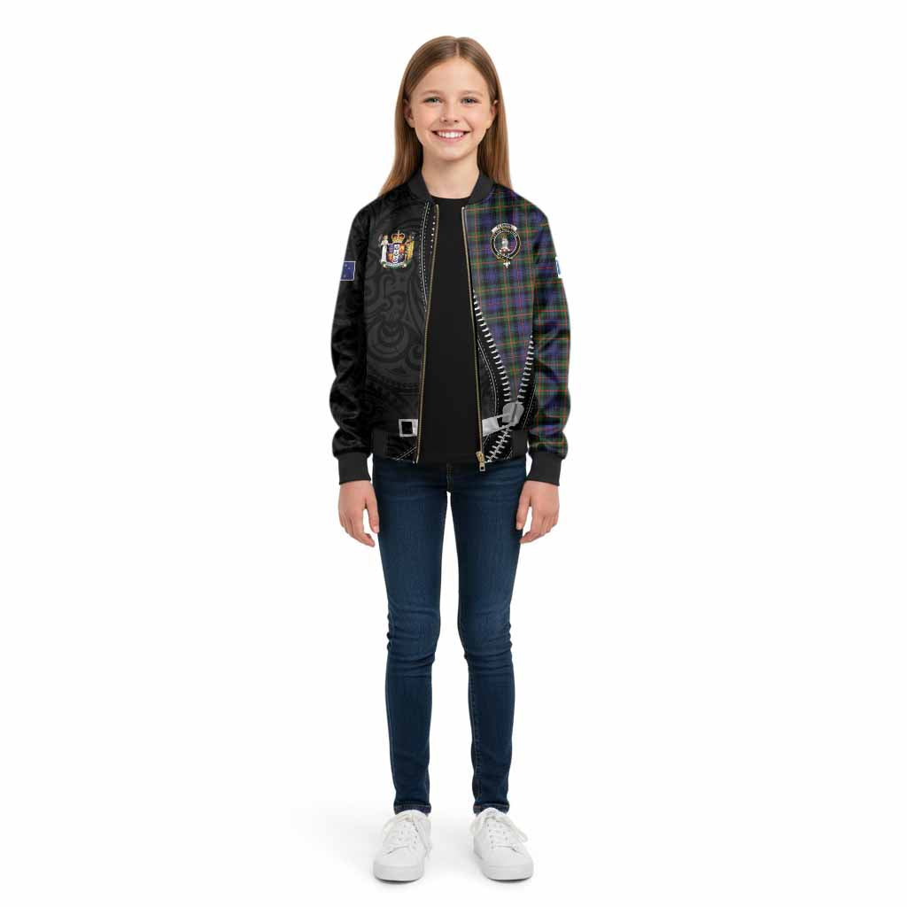 Fleming Tartan Kid Bomber Jacket New Zealand Pattern Unique Zipper Stylized