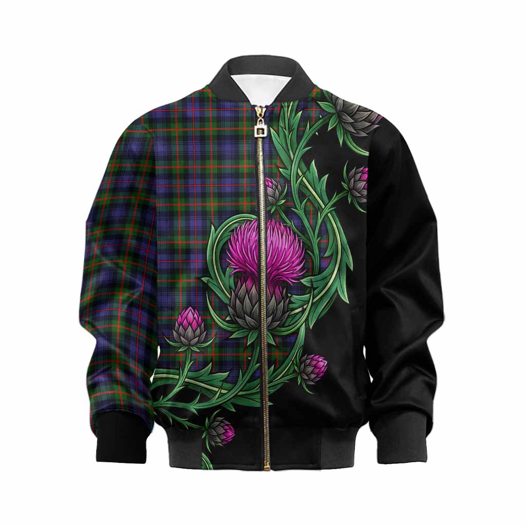 Fleming Tartan Kid Bomber Jacket Resilient Scottish Thistle Kid XS - Tartan Vibes Clothing