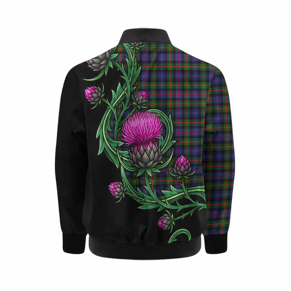 Fleming Tartan Kid Bomber Jacket Resilient Scottish Thistle Kid - Tartan Vibes Clothing