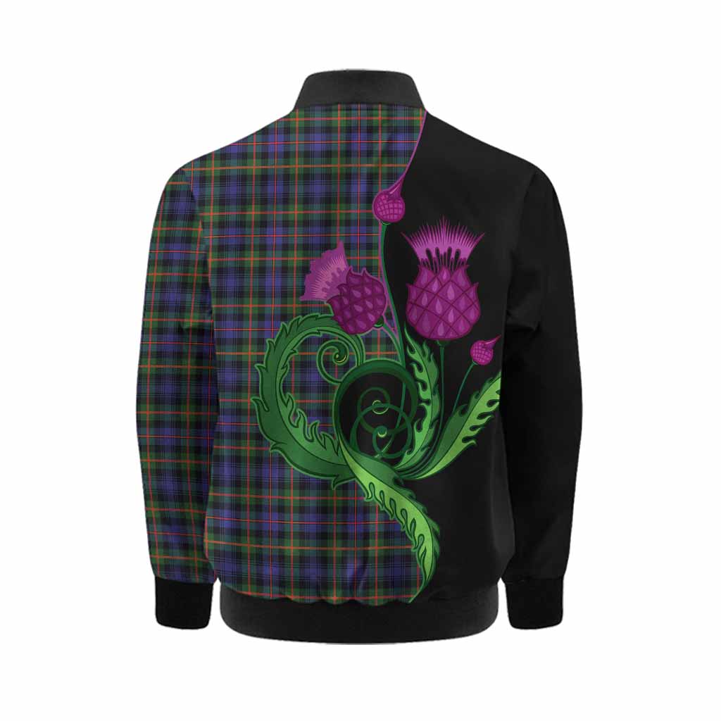 Fleming Tartan Kid Bomber Jacket Traditional Scottish Thistle