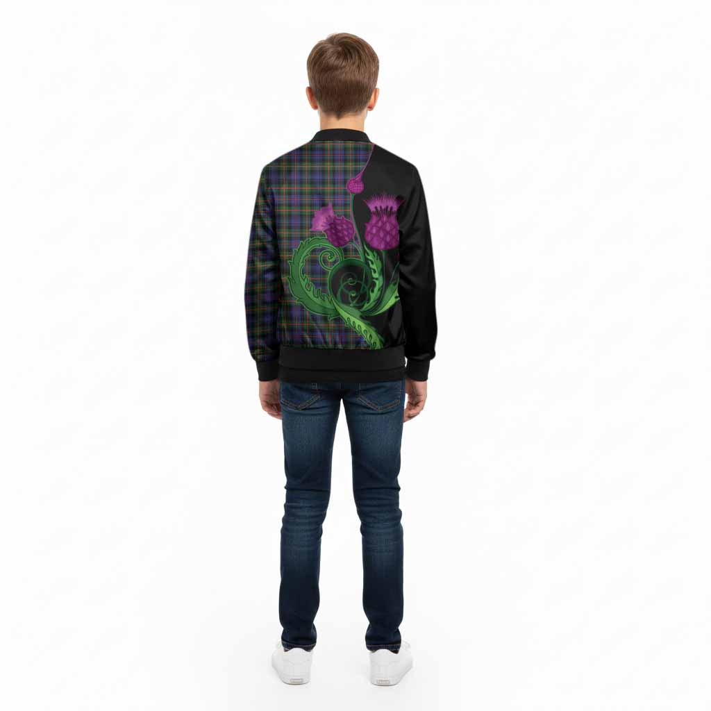 Fleming Tartan Kid Bomber Jacket Traditional Scottish Thistle