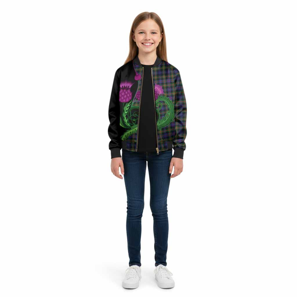 Fleming Tartan Kid Bomber Jacket Traditional Scottish Thistle