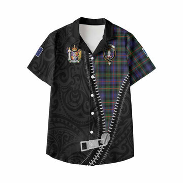 Fleming Tartan Kid Hawaiian Shirt New Zealand Pattern Unique Zipper Stylized