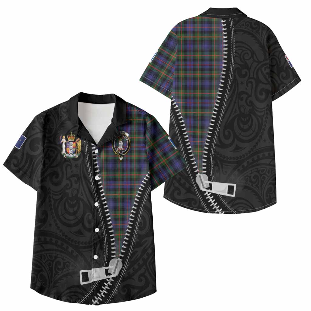 Fleming Tartan Kid Hawaiian Shirt New Zealand Pattern Unique Zipper Stylized
