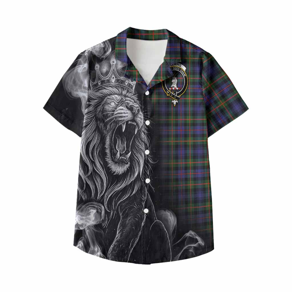 Fleming Tartan Kid Hawaiian Shirt Roaring Lion Heritage