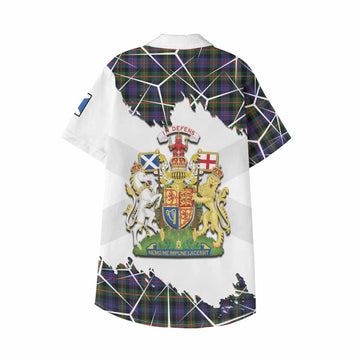 Fleming Tartan Kid Hawaiian Shirt with Family Crest and Lion Rampant Grunge Style