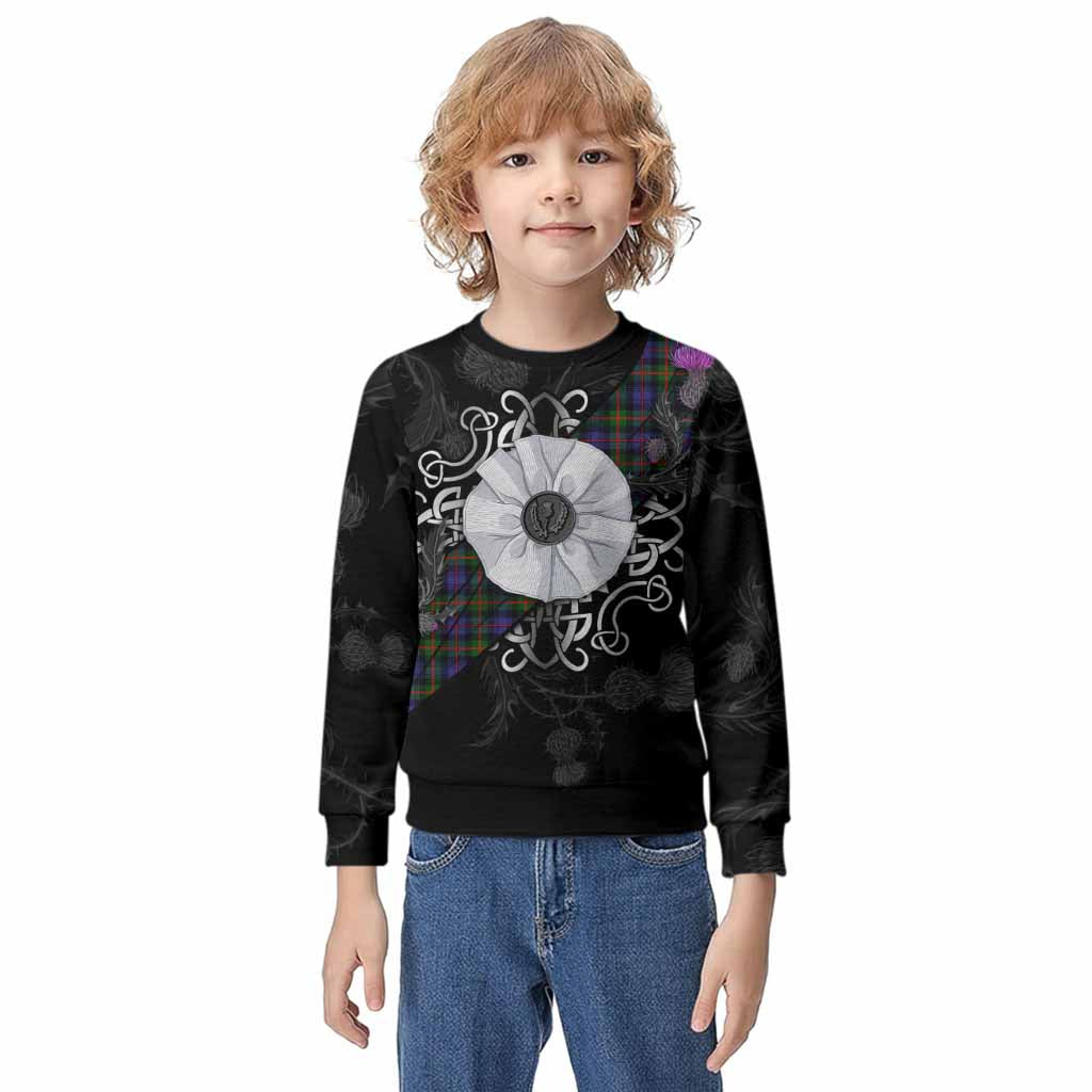 Fleming Tartan Kid Knitted Sweatshirt Jacobite White Rose Kid - Tartan Vibes Clothing