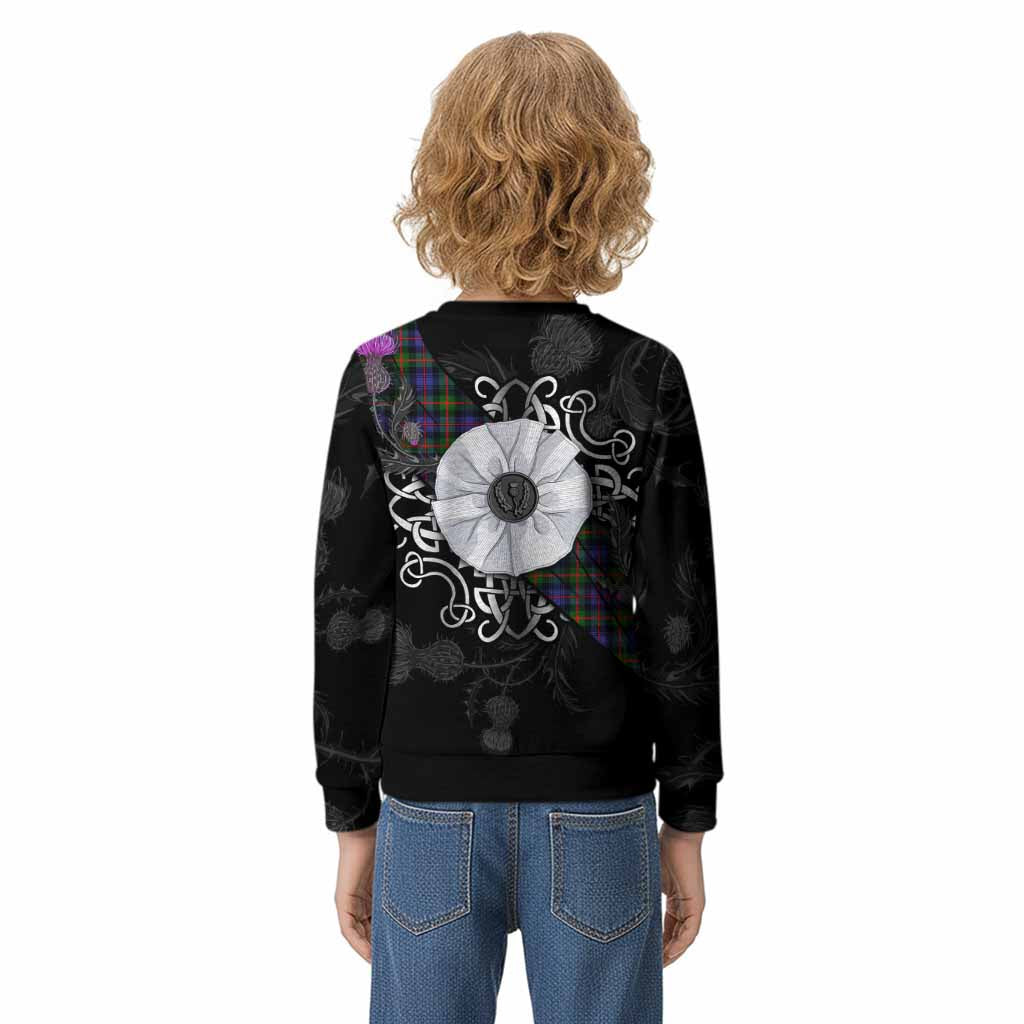 Fleming Tartan Kid Knitted Sweatshirt Jacobite White Rose - Tartan Vibes Clothing
