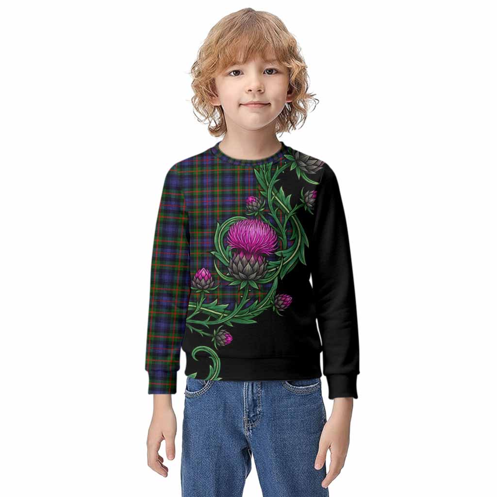 Fleming Tartan Kid Knitted Sweatshirt Resilient Scottish Thistle Kid - Tartan Vibes Clothing