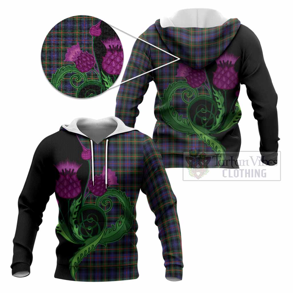Fleming Tartan Knitted Hoodie Traditional Scottish Thistle