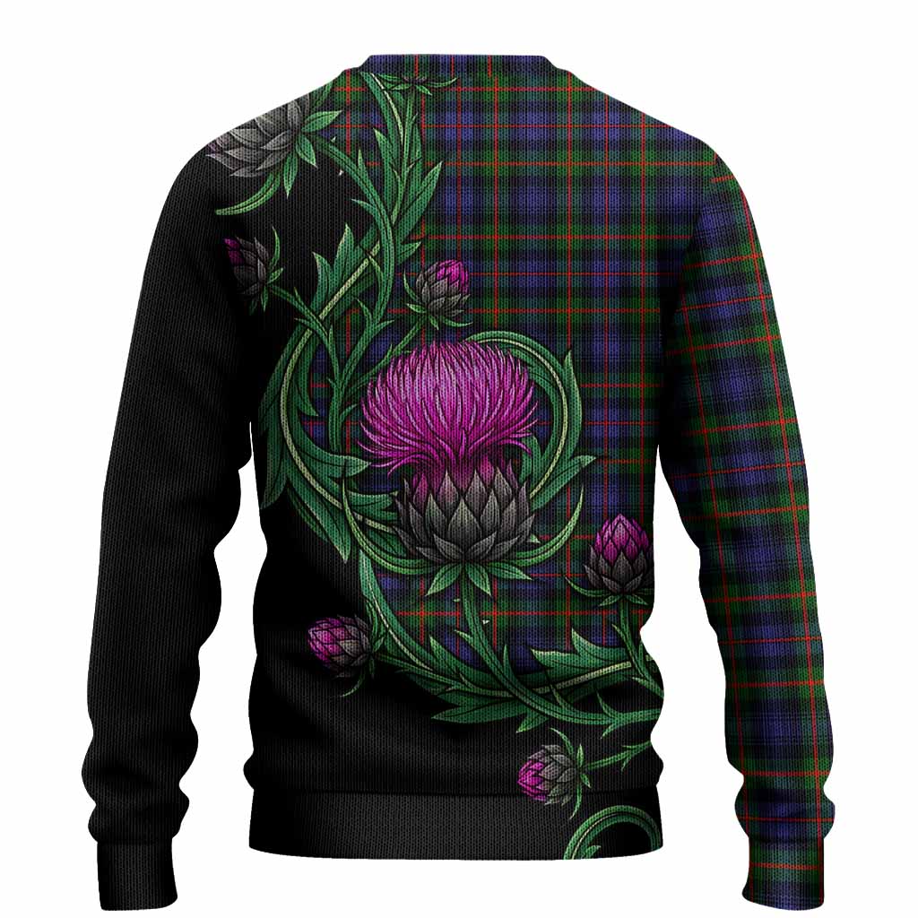 Fleming Tartan Knitted Sweater Resilient Scottish Thistle - Tartan Vibes Clothing