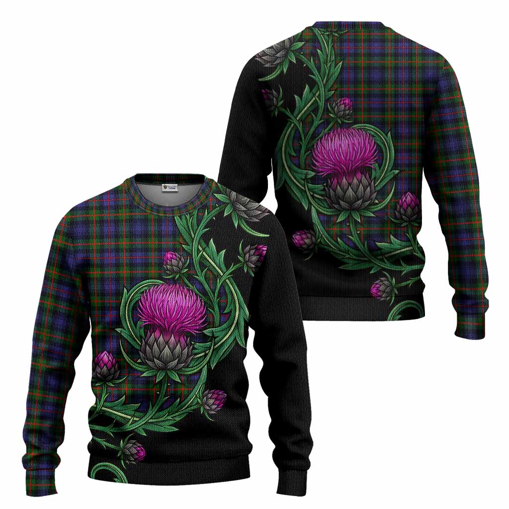 Fleming Tartan Knitted Sweater Resilient Scottish Thistle - Tartan Vibes Clothing