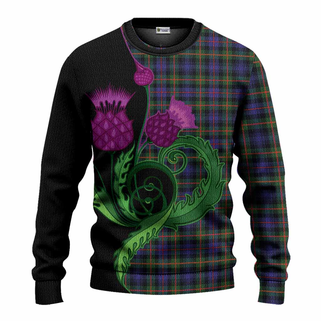 Fleming Tartan Knitted Sweater Traditional Scottish Thistle