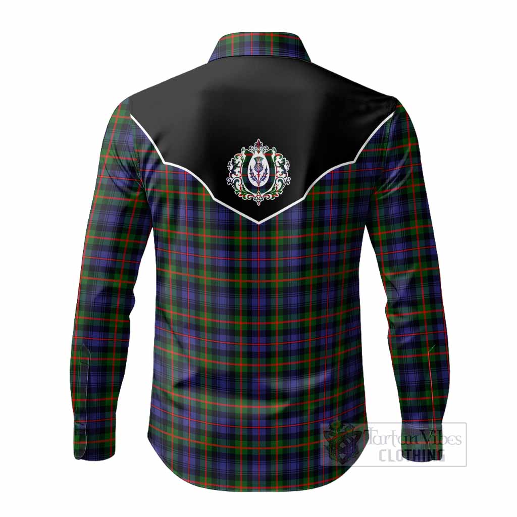 Fleming Tartan Long Sleeve Button Shirts Horseshoe Ornament - Tartan Vibes Clothing