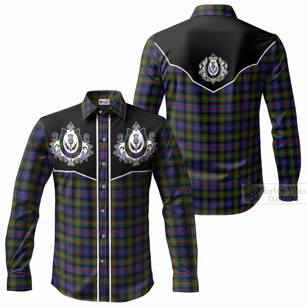 Fleming Tartan Long Sleeve Button Shirts Horseshoe Ornament Men's Shirt - Tartan Vibes Clothing