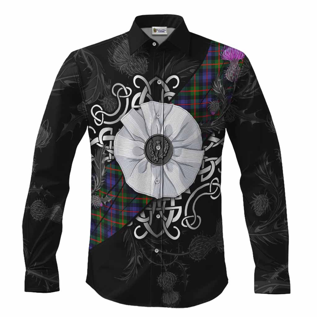 Fleming Tartan Long Sleeve Button Shirts Jacobite White Rose Men's Shirt S - Tartan Vibes Clothing