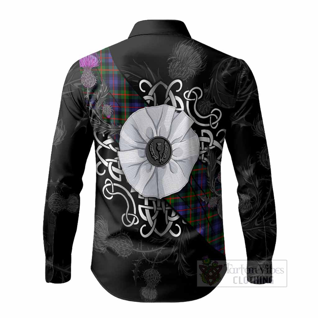 Fleming Tartan Long Sleeve Button Shirts Jacobite White Rose - Tartan Vibes Clothing