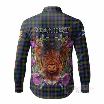 Fleming Tartan Long Sleeve Button Shirts Scottish Thistle Heilan Coo