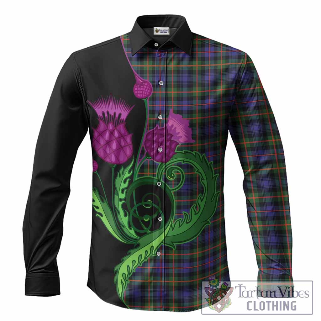Fleming Tartan Long Sleeve Button Shirts Traditional Scottish Thistle
