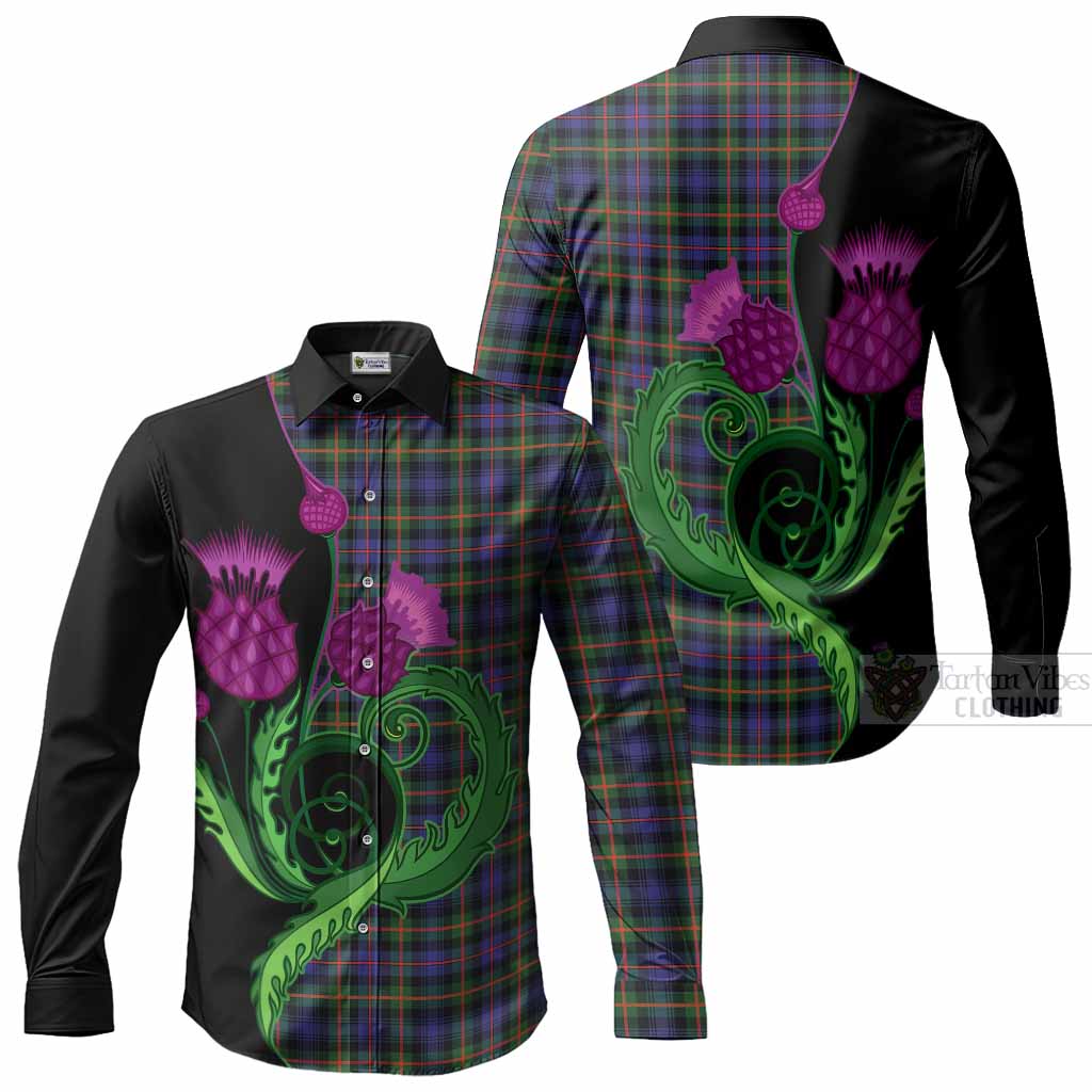 Fleming Tartan Long Sleeve Button Shirts Traditional Scottish Thistle