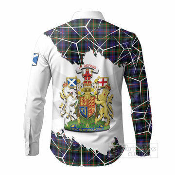 Fleming Tartan Long Sleeve Button Shirts with Family Crest and Lion Rampant Grunge Style