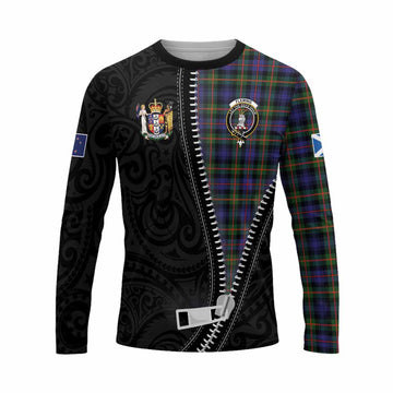 Fleming Tartan Long Sleeve T-Shirt New Zealand Pattern Unique Zipper Stylized