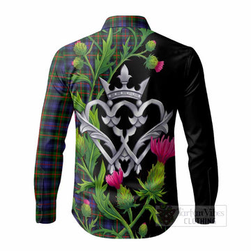 Fleming Tartan Luckenbooth Long Sleeve Button Shirts Silver Heart Crown Thistle Floral - Tartan Vibes Clothing