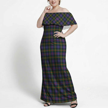 Fleming Tartan Off Shoulder Ruffle Maxi Dress