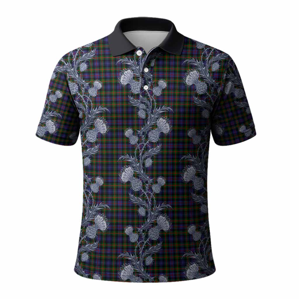 Fleming Tartan Polo Shirt Seamless Scottish Thistle Flowers