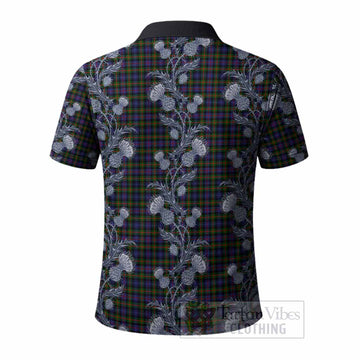 Fleming Tartan Polo Shirt Seamless Scottish Thistle Flowers