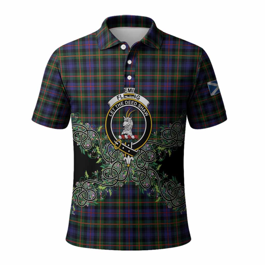 Fleming Tartan Polo Shirt Thistle Scottish Spirit