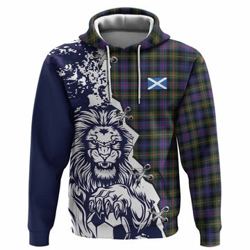 Fleming Tartan Scottish Hoodie Angry Lion With Soccer Ball Style