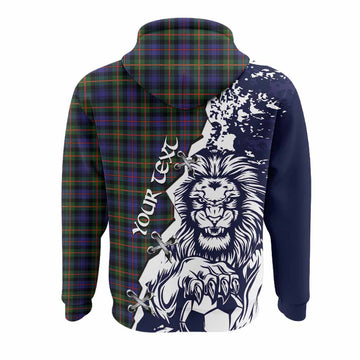 Fleming Tartan Scottish Hoodie Angry Lion With Soccer Ball Style