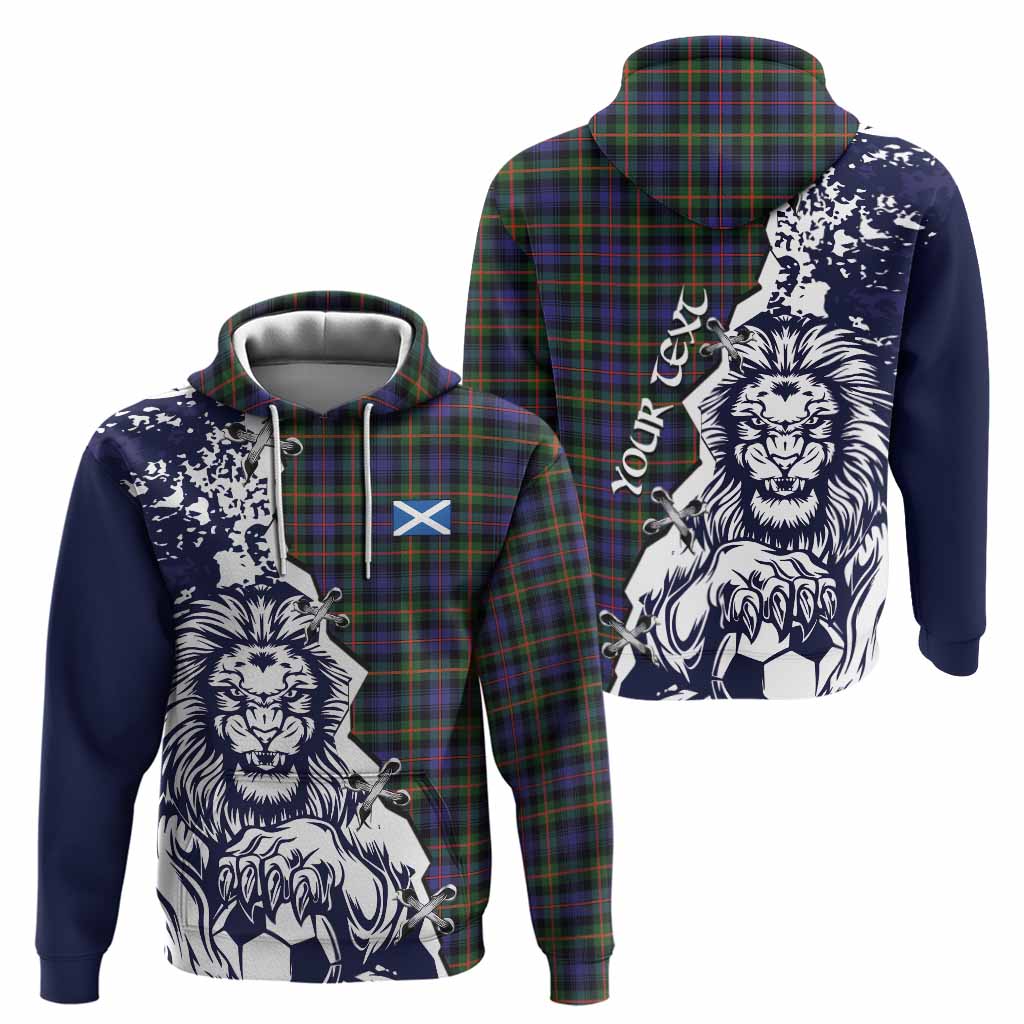 Fleming Tartan Scottish Hoodie Angry Lion With Soccer Ball Style